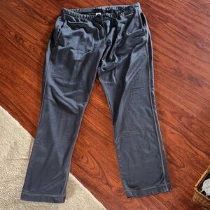 Patagonia Men's flannel lined Charcoal Joggers size large w elastic & tie waist